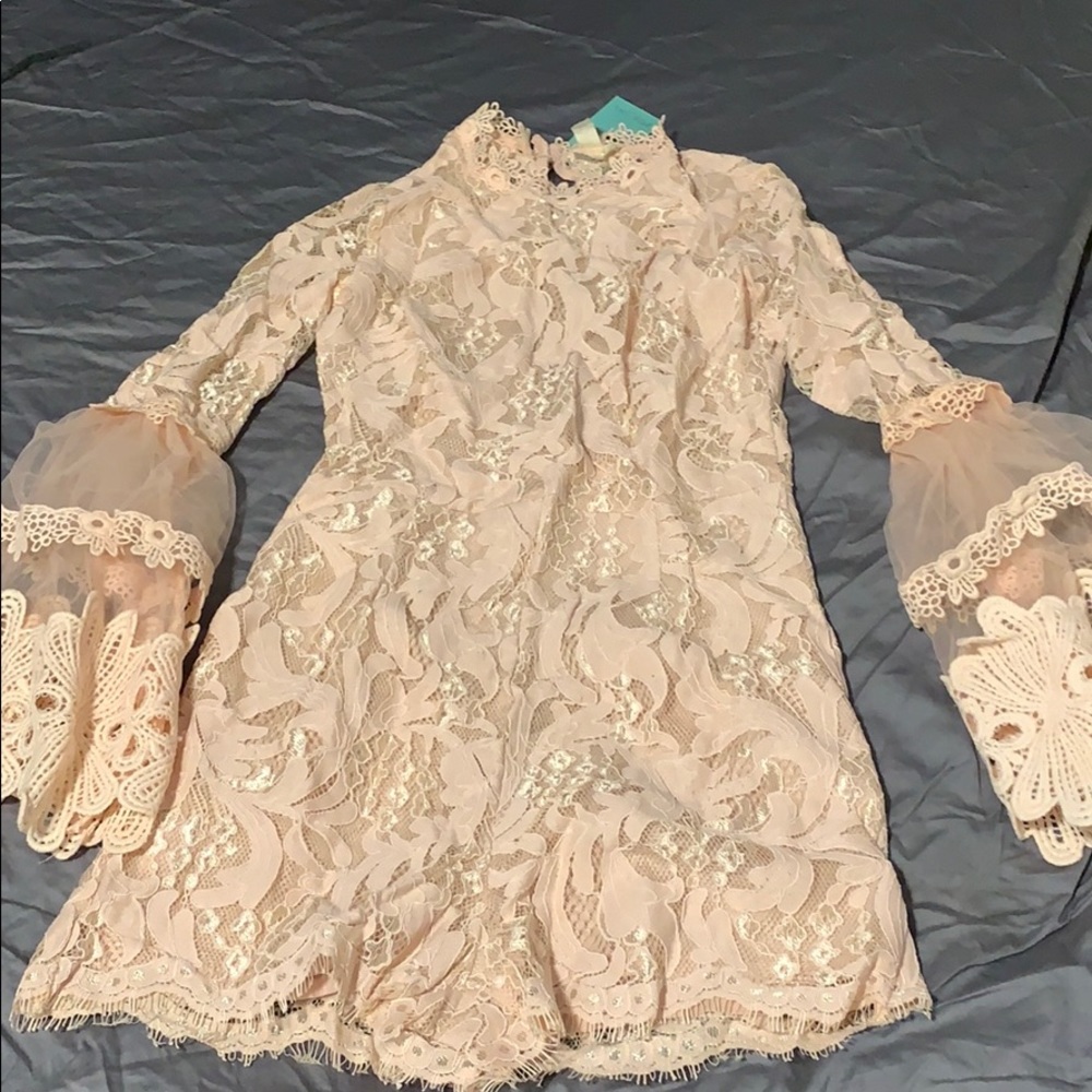 Pink lace romper
